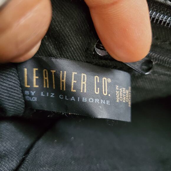 Liz Claiborne Leather By Co. Black Soft Leather Crossbody Bag Purse - Picture 10 of 12